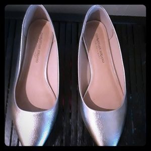 Silver Christian Siriano flats